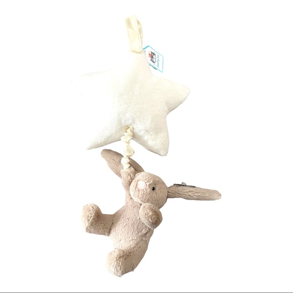 Jellycat Bashful Beige Bunny Star Musical Pull New with Tags - Picture 2 of 8